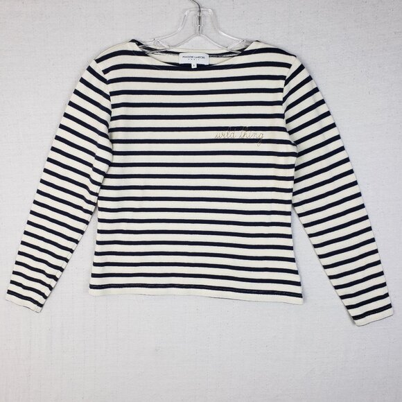 Maison Labiche Sailor Shirt Wild Thing Gold Embroidery size S Cotton Nautical - Picture 2 of 11